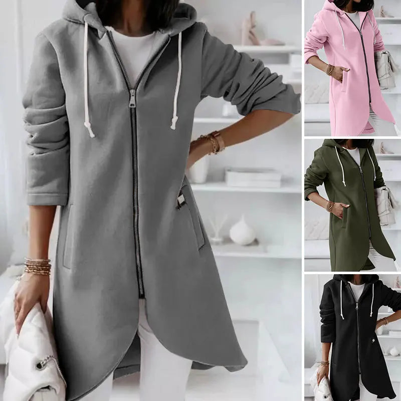 Veste à Capuche Douce pour Femmes - Confort et Poches Pratiques pour l'Hiver