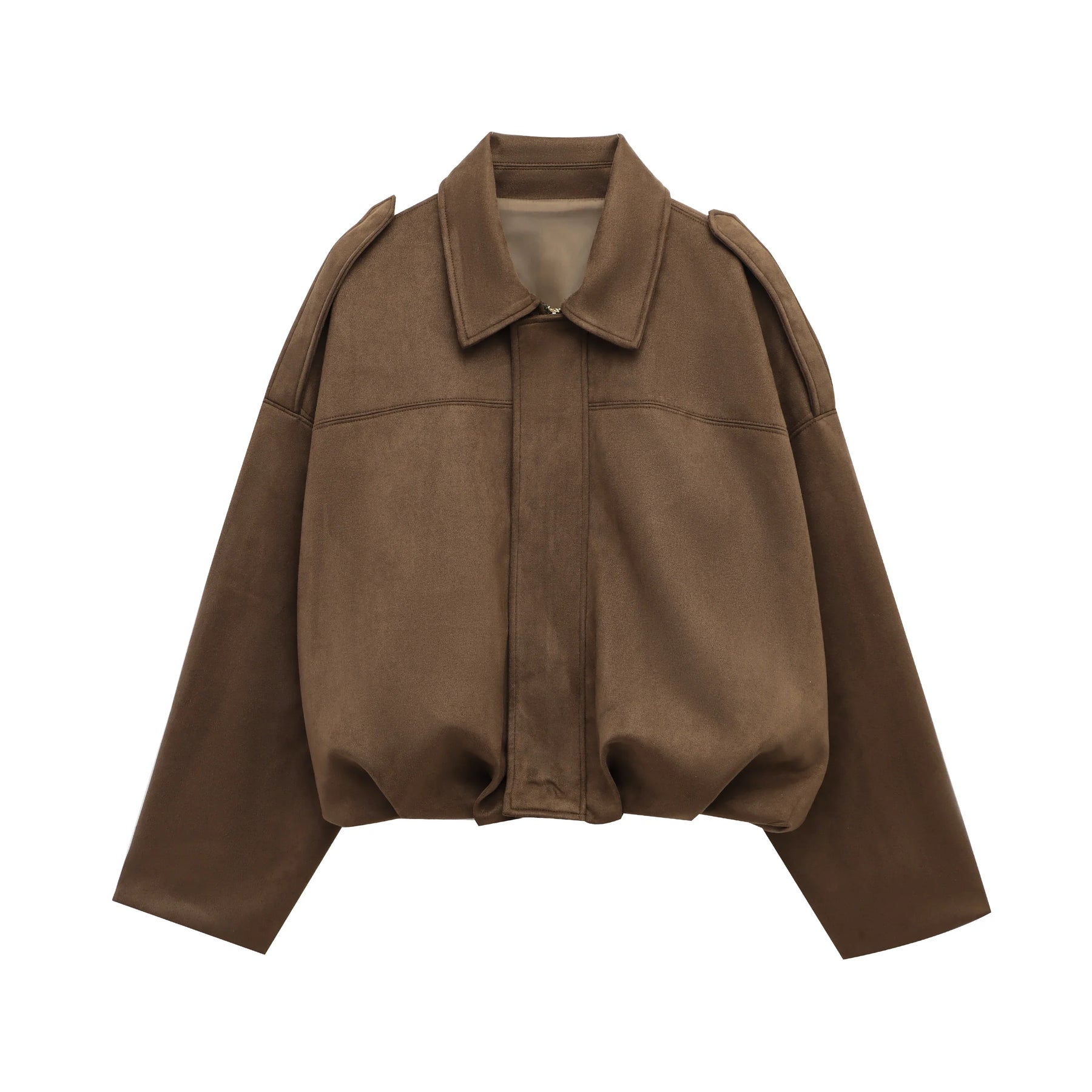Veste Bomber en Suède pour Femmes - Style Vintage et Confort Ample