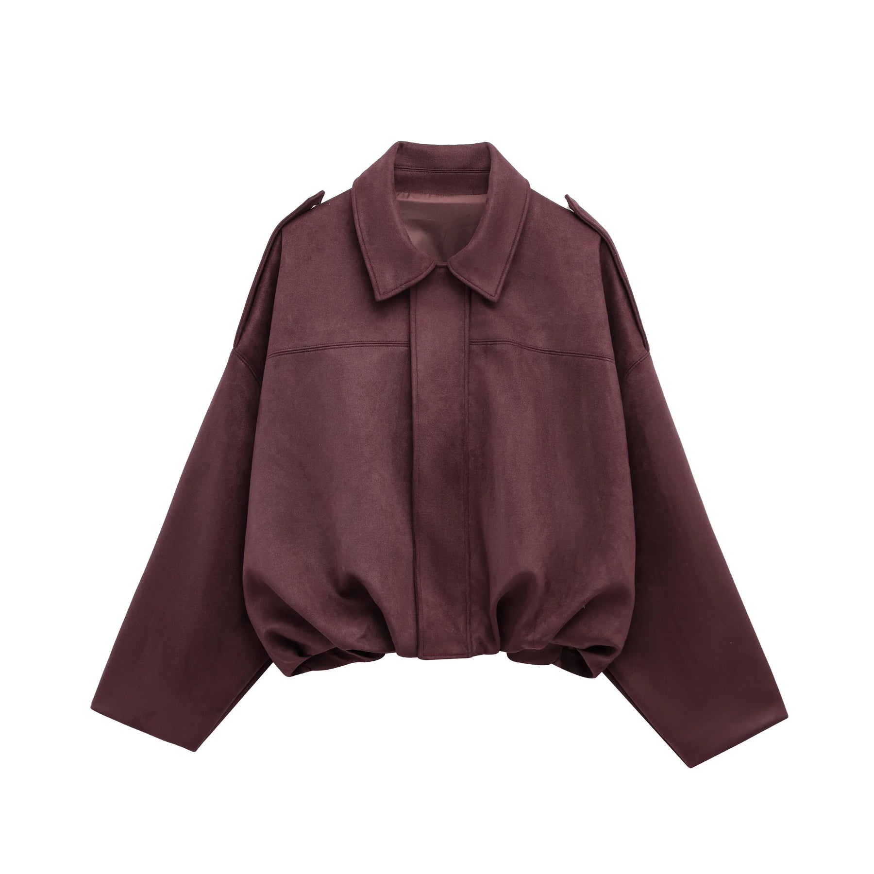 Veste Bomber en Suède pour Femmes - Style Vintage et Confort Ample