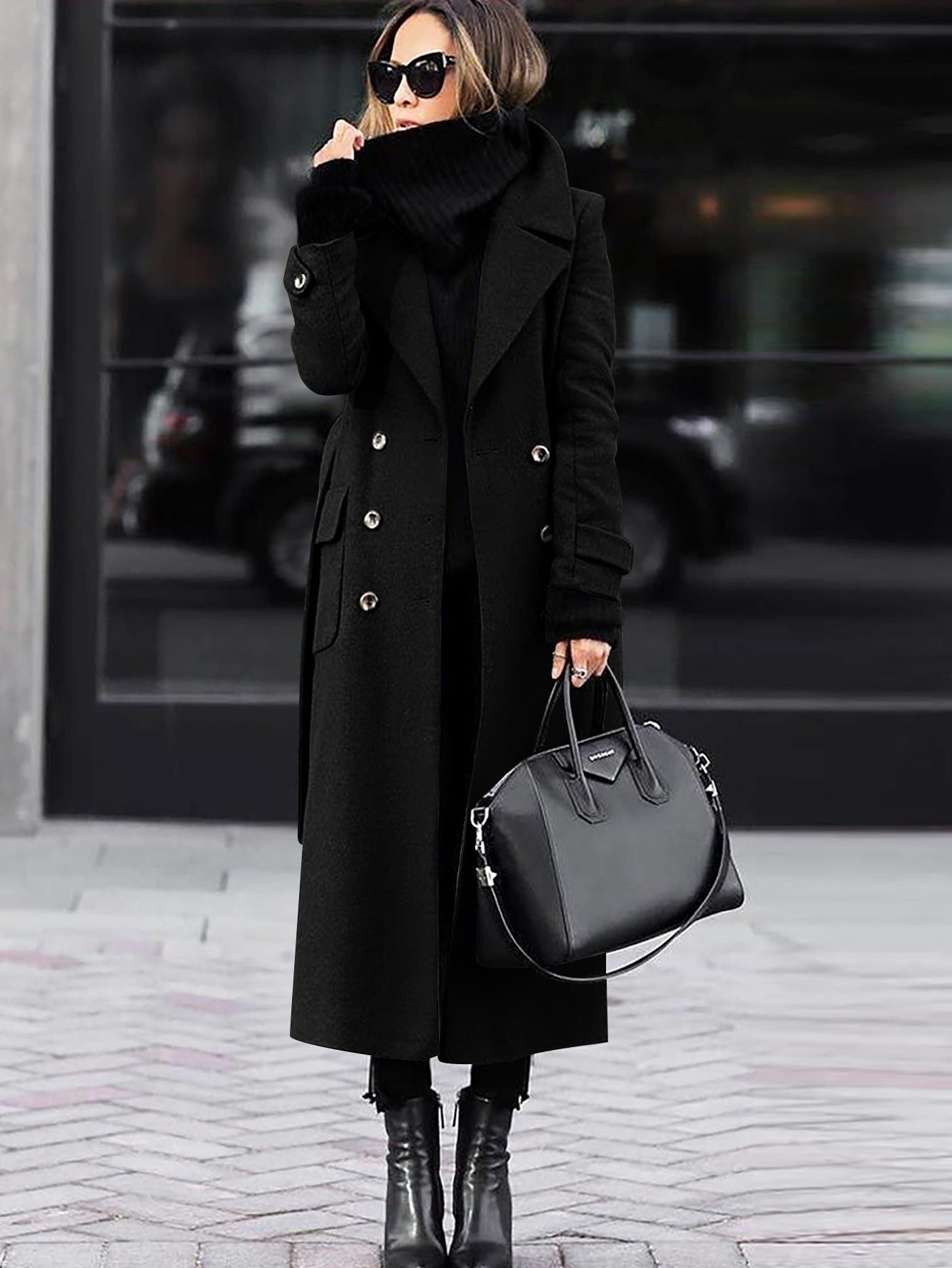 Manteau en Laine pour Femme - Design Double Boutonnage et Élégance Classique