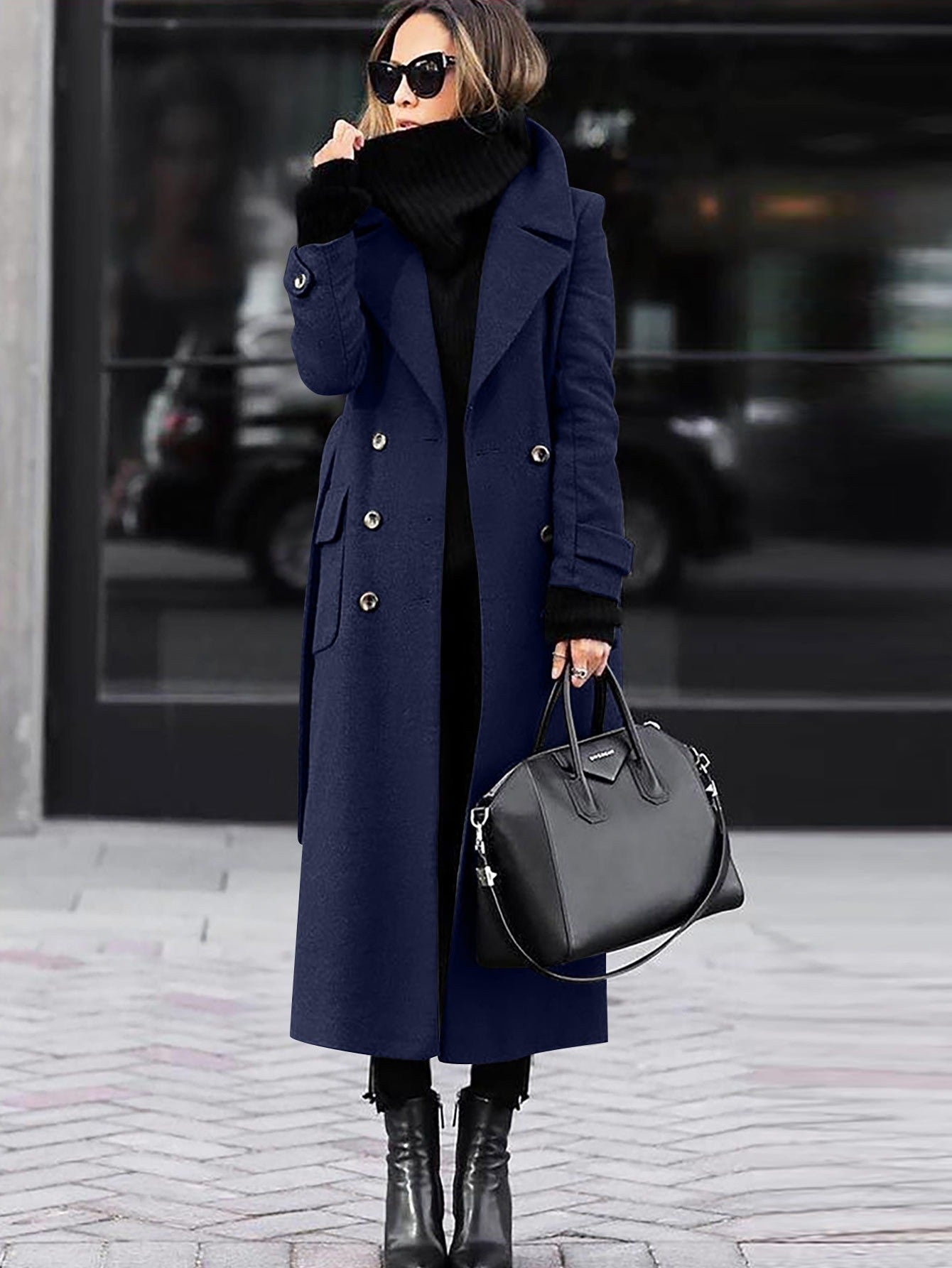 Manteau en Laine pour Femme - Design Double Boutonnage et Élégance Classique