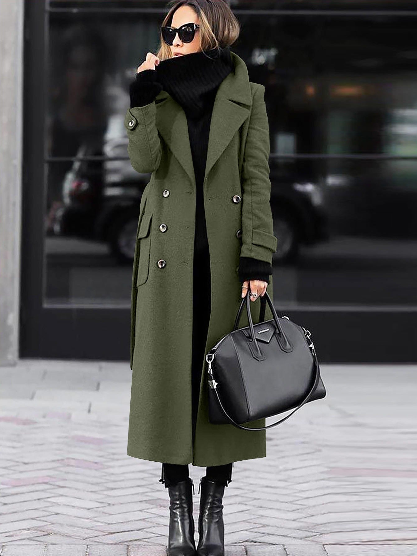 Manteau en Laine pour Femme - Design Double Boutonnage et Élégance Classique