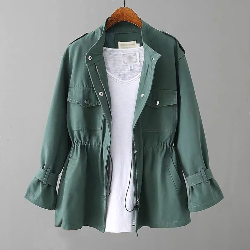 Manteau Trench Femme Chic - Poches à Rabat et Ajustement Slim