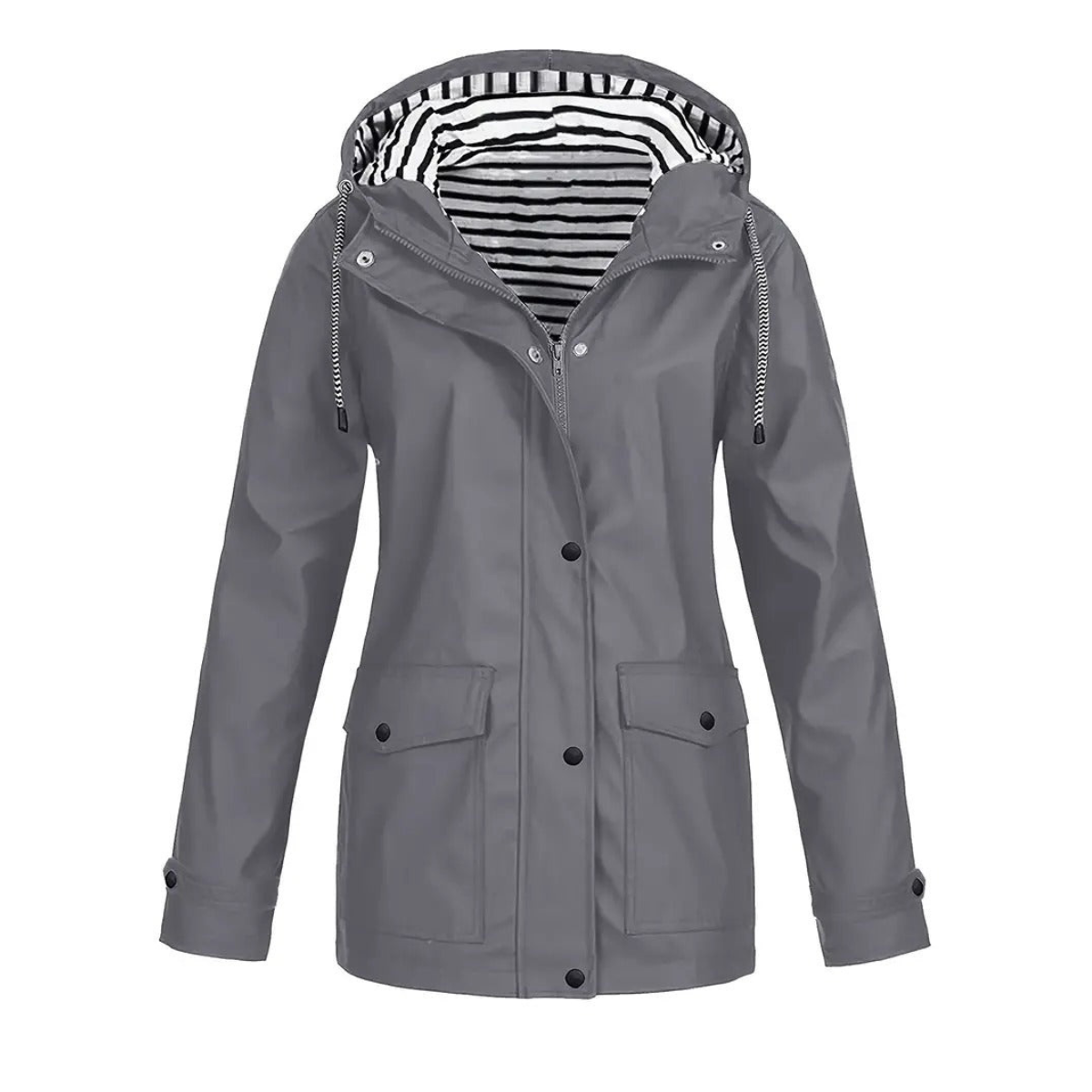 Manteau de Pluie Femme - Capuche Ajustable et Confort Décontracté