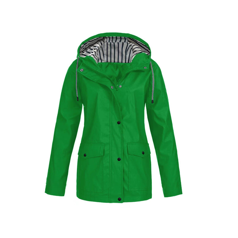 Manteau de Pluie Femme - Capuche Ajustable et Confort Décontracté