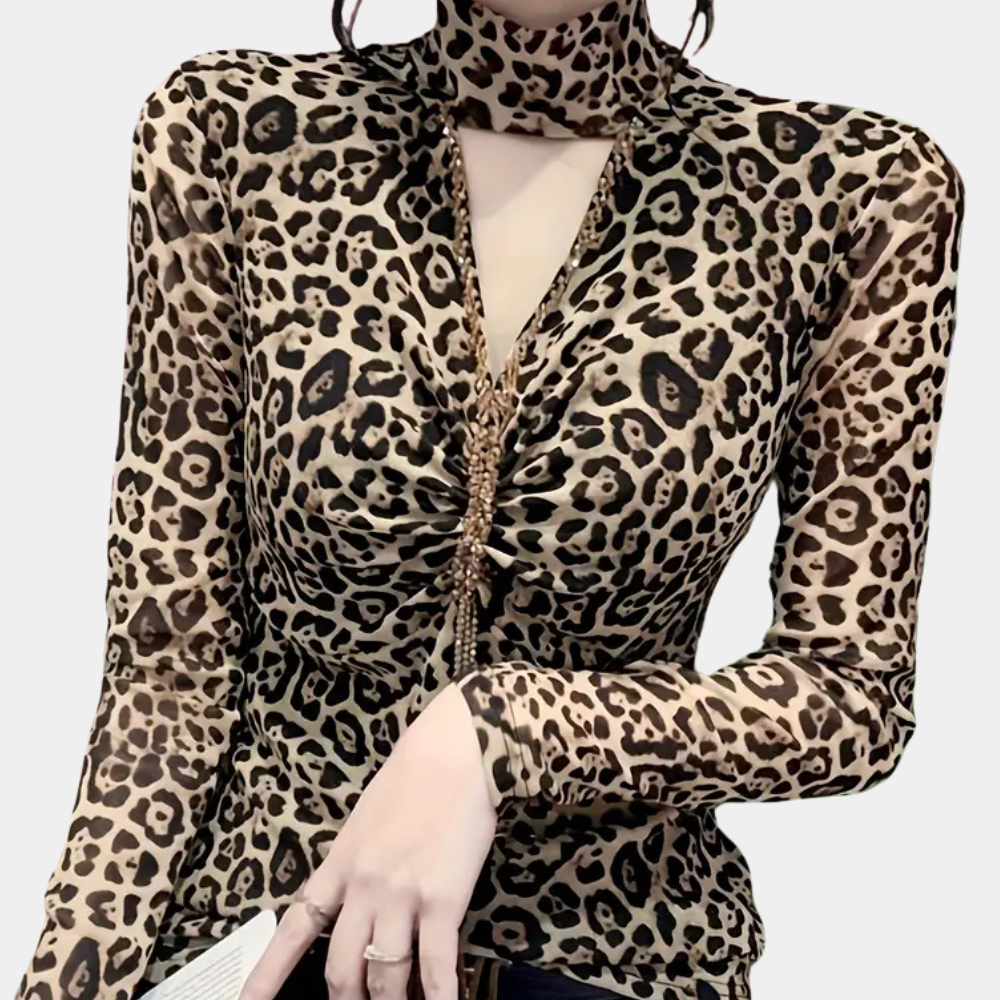 Haut Léopard Élégant pour Femmes - Style Polyvalent et Confortable