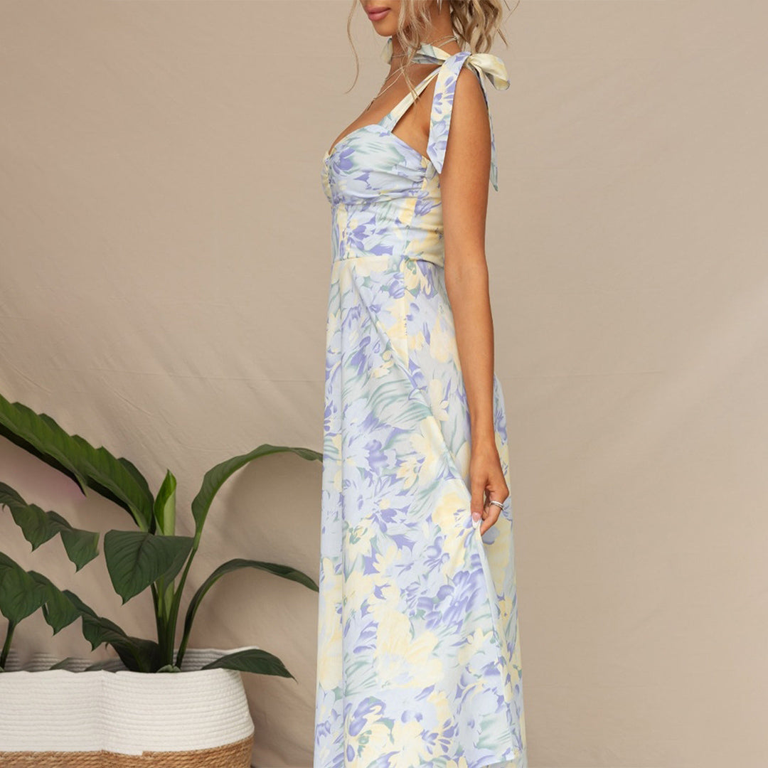 Robe Midi Florale Élégante - Confort et Style pour Invités de Mariage
