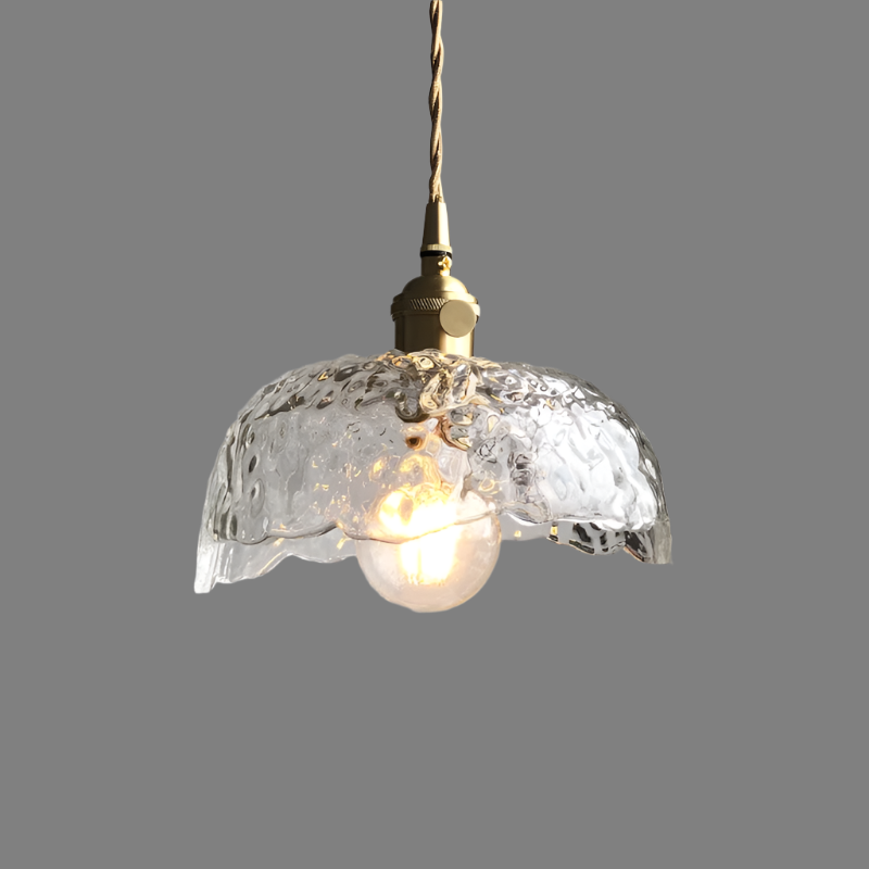Lampe Suspendue en Laiton et Verre - Élégance Moderne et Installation Facile