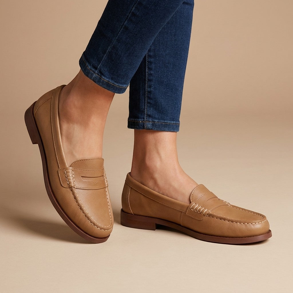 Mocassins en cuir intemporels femme semelle confort et silhouette épurée