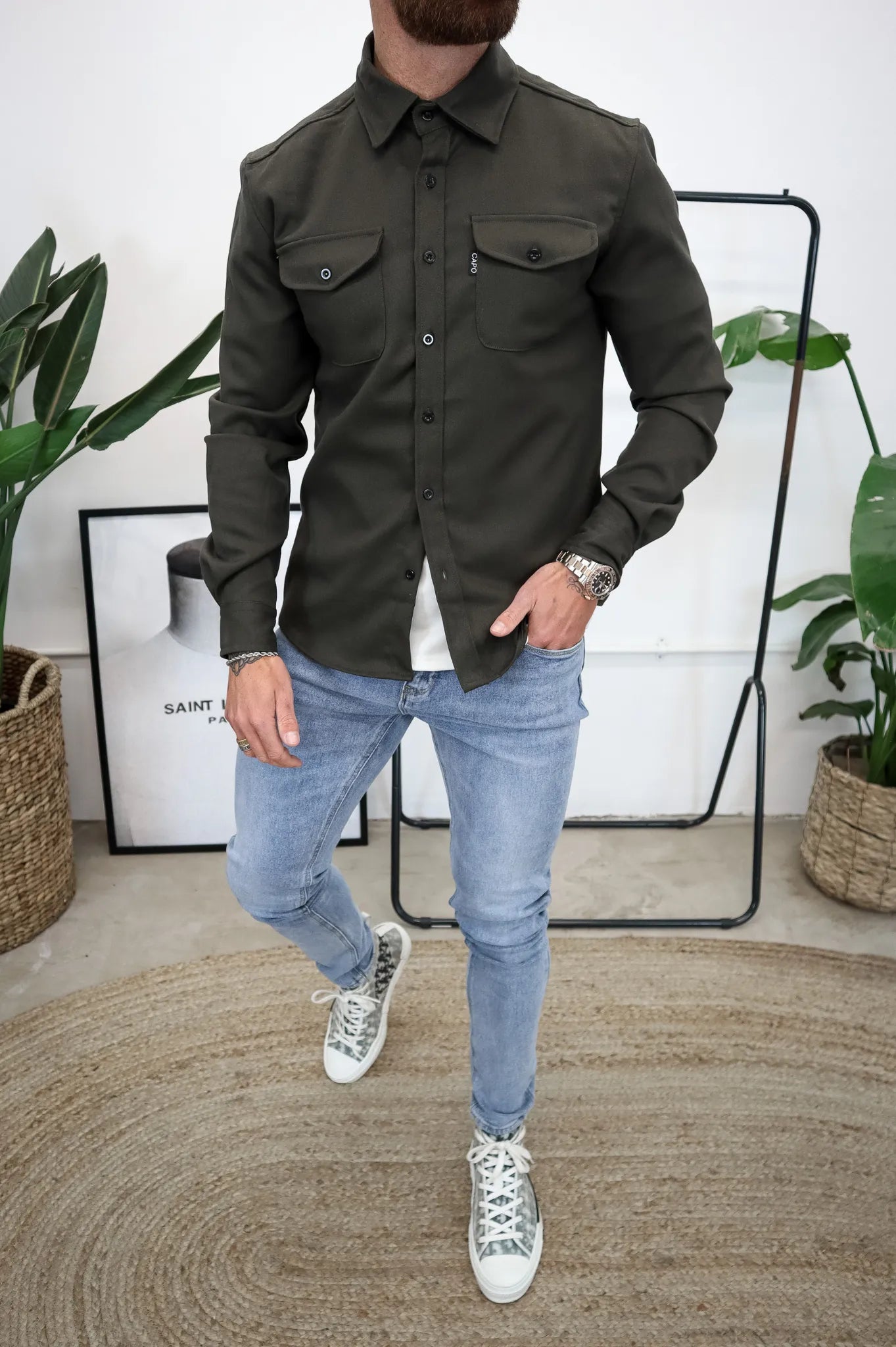 Veste Chemise à Boutons pour Hommes - Confort et Style Décontracté avec Poches
