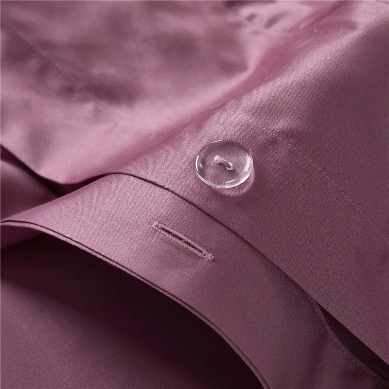 Housse de Couette en Coton Égyptien - Confort Luxueux et Teinte Rose Douce