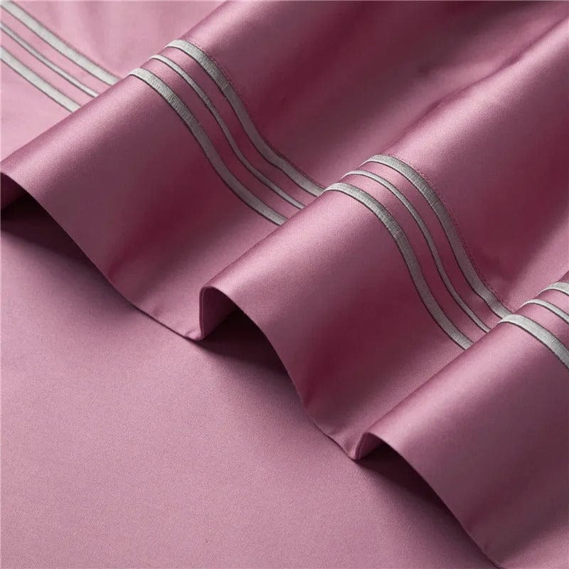Housse de Couette en Coton Égyptien - Confort Luxueux et Teinte Rose Douce