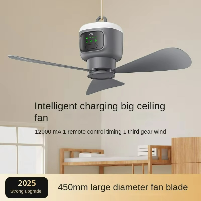 Ventilateur de Plafond Portable USB - Éclairage LED et Confort Silencieux