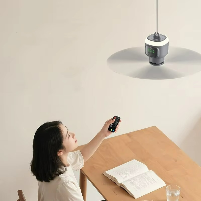 Ventilateur de Plafond Portable USB - Éclairage LED et Confort Silencieux