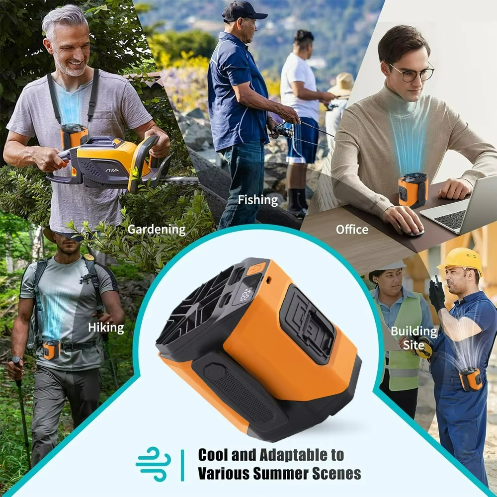 Ventilateur Portable avec Batterie Externe - Confort et Éclairage Pratique en Déplacement