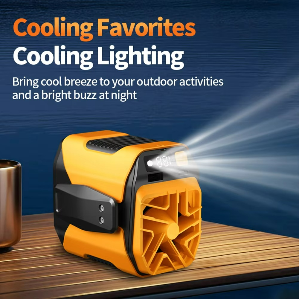 Ventilateur Portable avec Batterie Externe - Confort et Éclairage Pratique en Déplacement