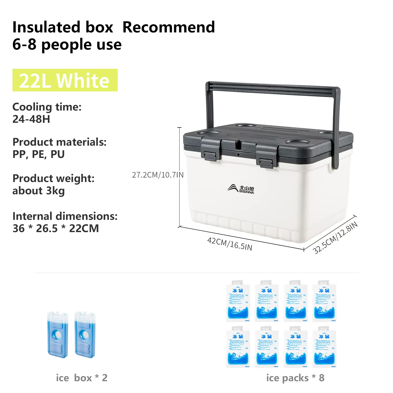 Refroidisseur Portable Grande Capacité - Conservation du Froid Durable jusqu'à 48 Heures