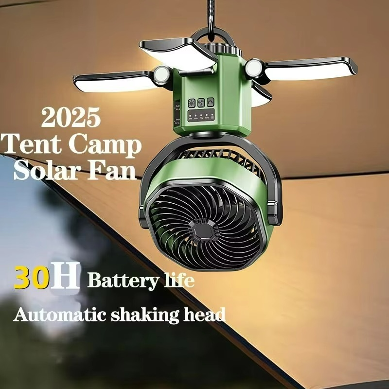 Ventilateur Portable de Camping - Refroidissement et Éclairage Multifonctionnel