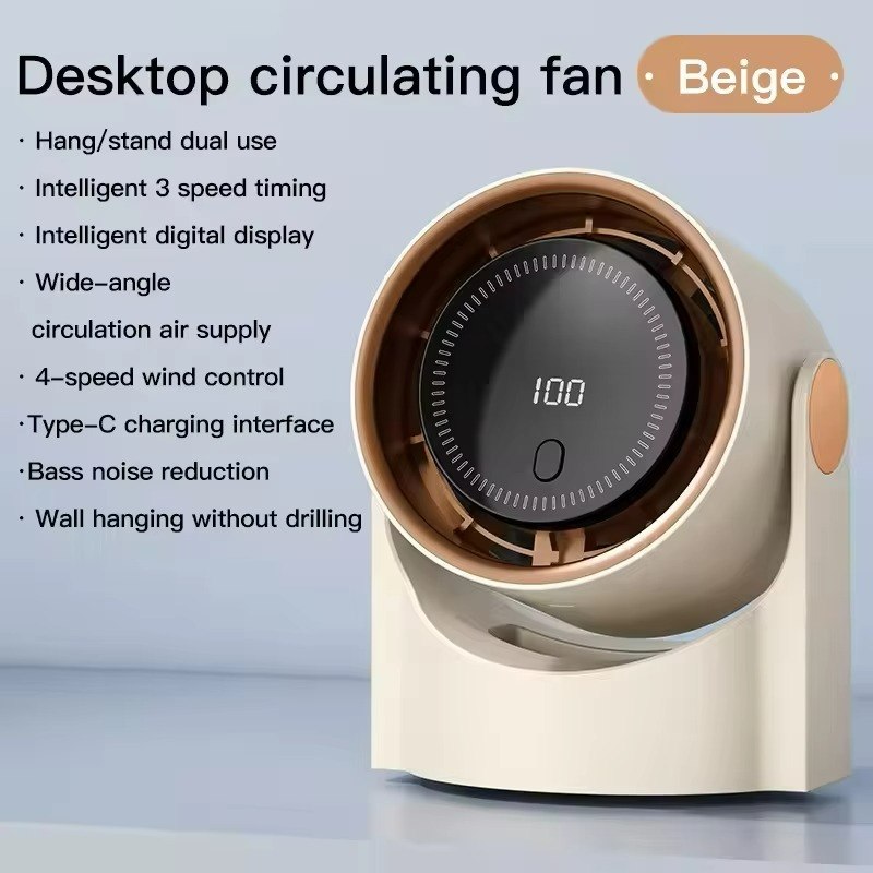 Ventilateur Portable Silencieux - Affichage Numérique et Humidification Intégrée
