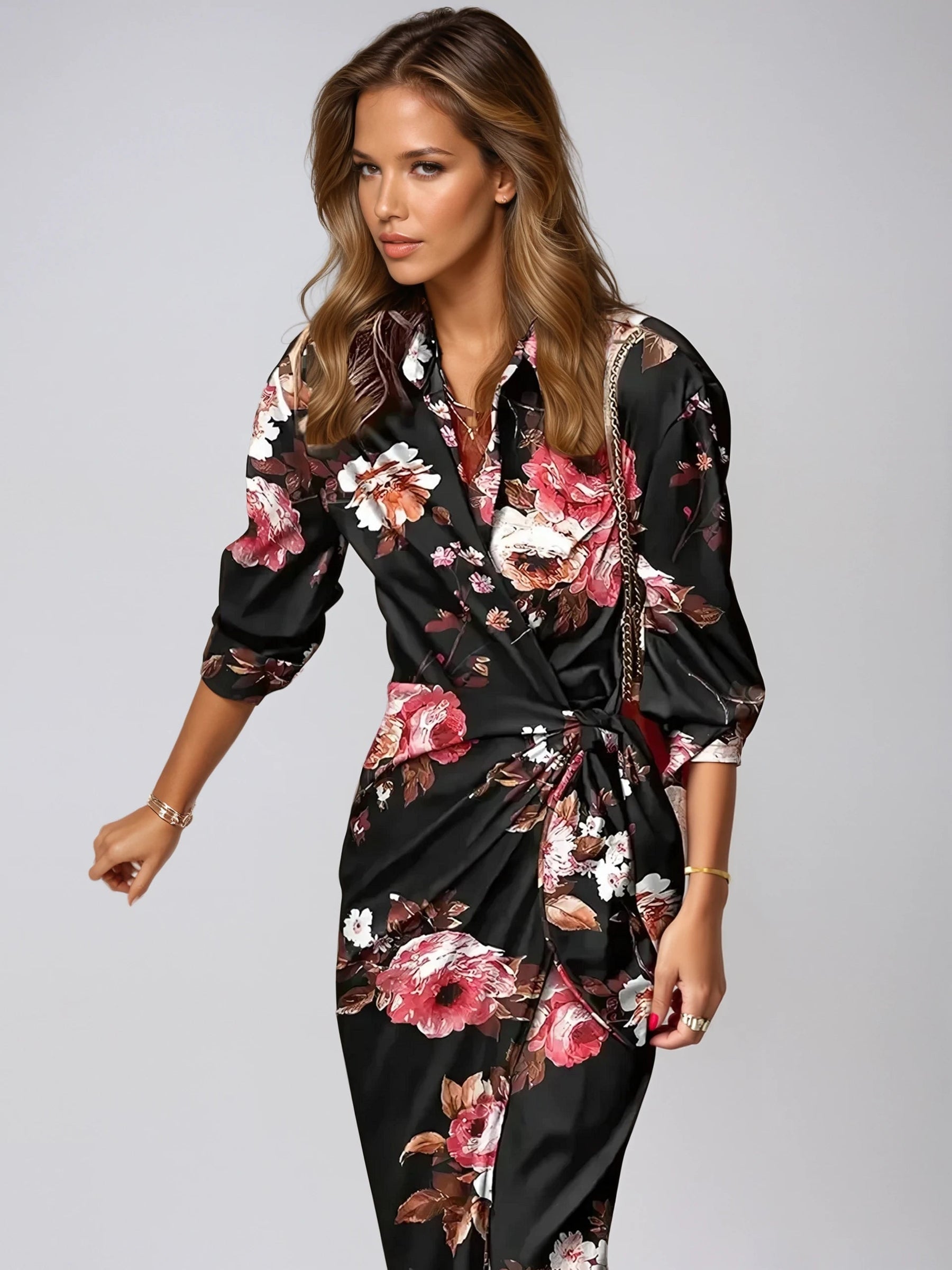 Robe Maxi Élégante Imprimé Abstrait - Style Chic et Confort Optimal