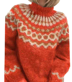 Pull en Tricot Rétro pour Femmes - Style Vintage et Confort Douillet
