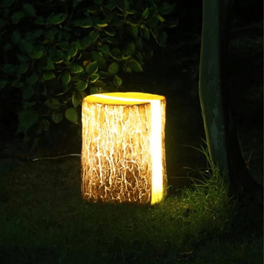 Lampe de Jardin LED en Bois - Ambiance Chaleureuse et Élégante Extérieure