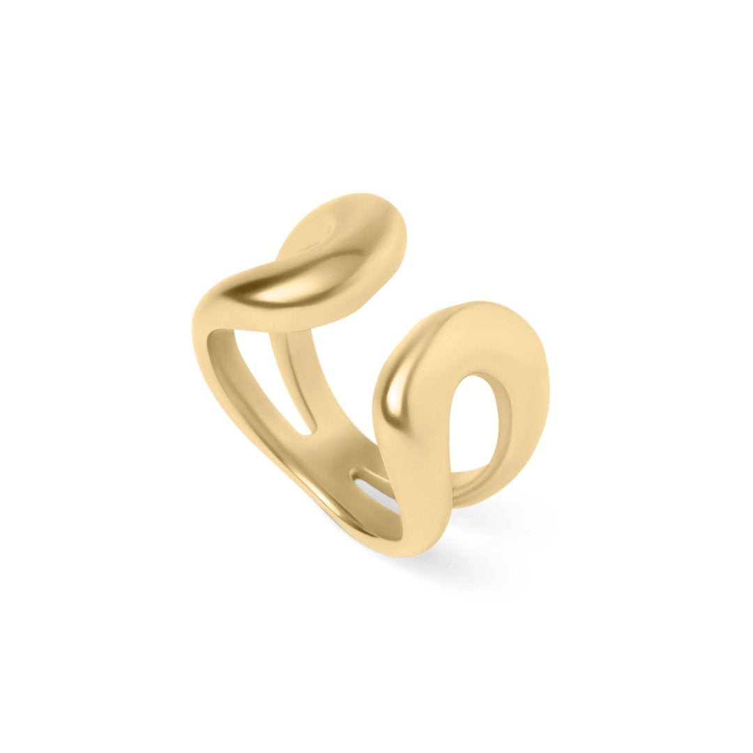 Vue latérale bague ajustable dorée éclat