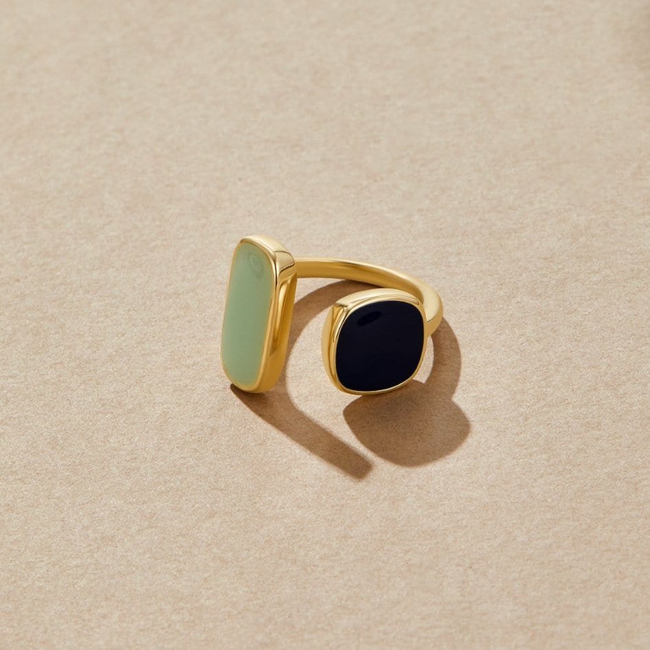 Bague ajustable pierres précieuses radieux