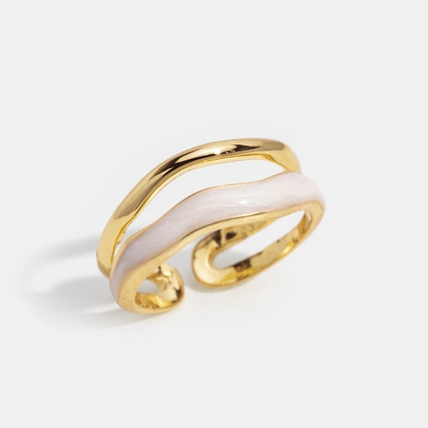 Bague ajustable détail émail oasis