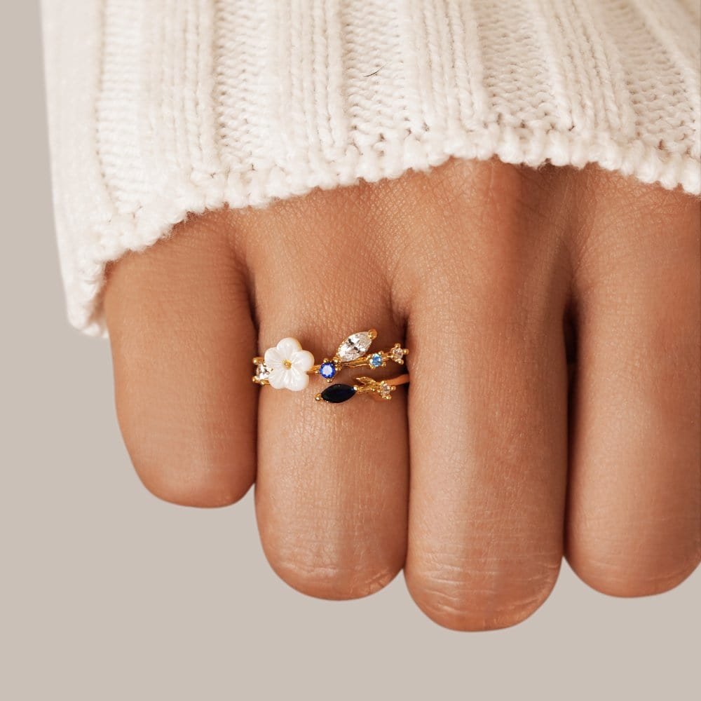 Bague ajustable cristal lumineuse