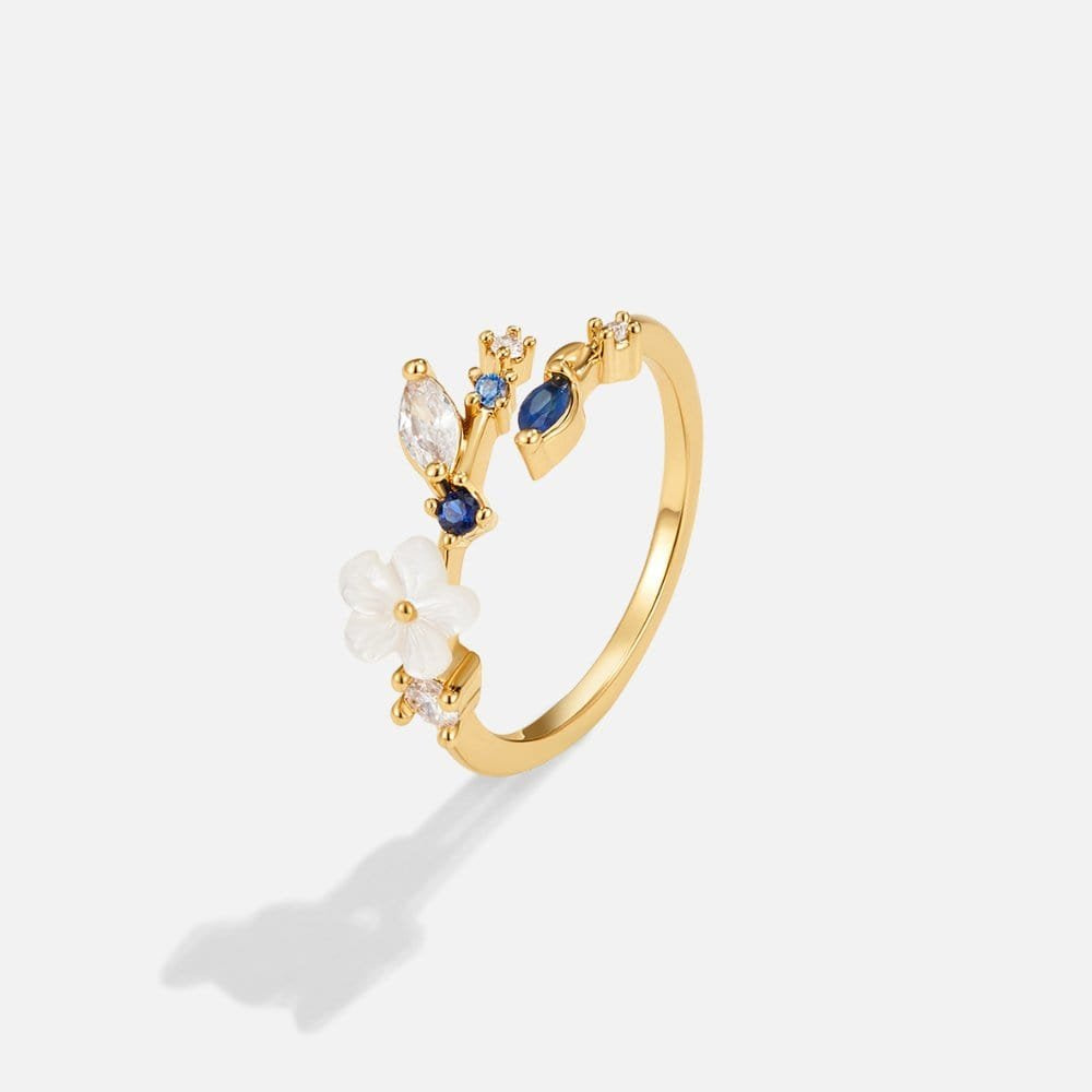 Bague cristal motif floral gracieuse