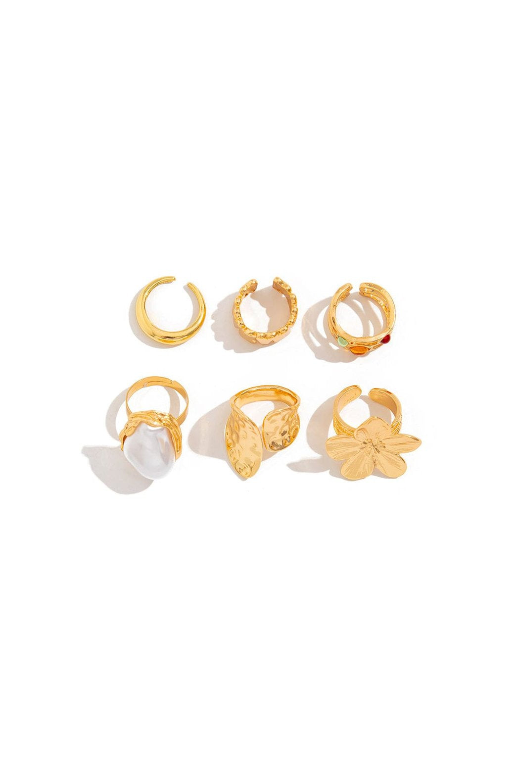 Vue portée bague florale ajustable sérénité