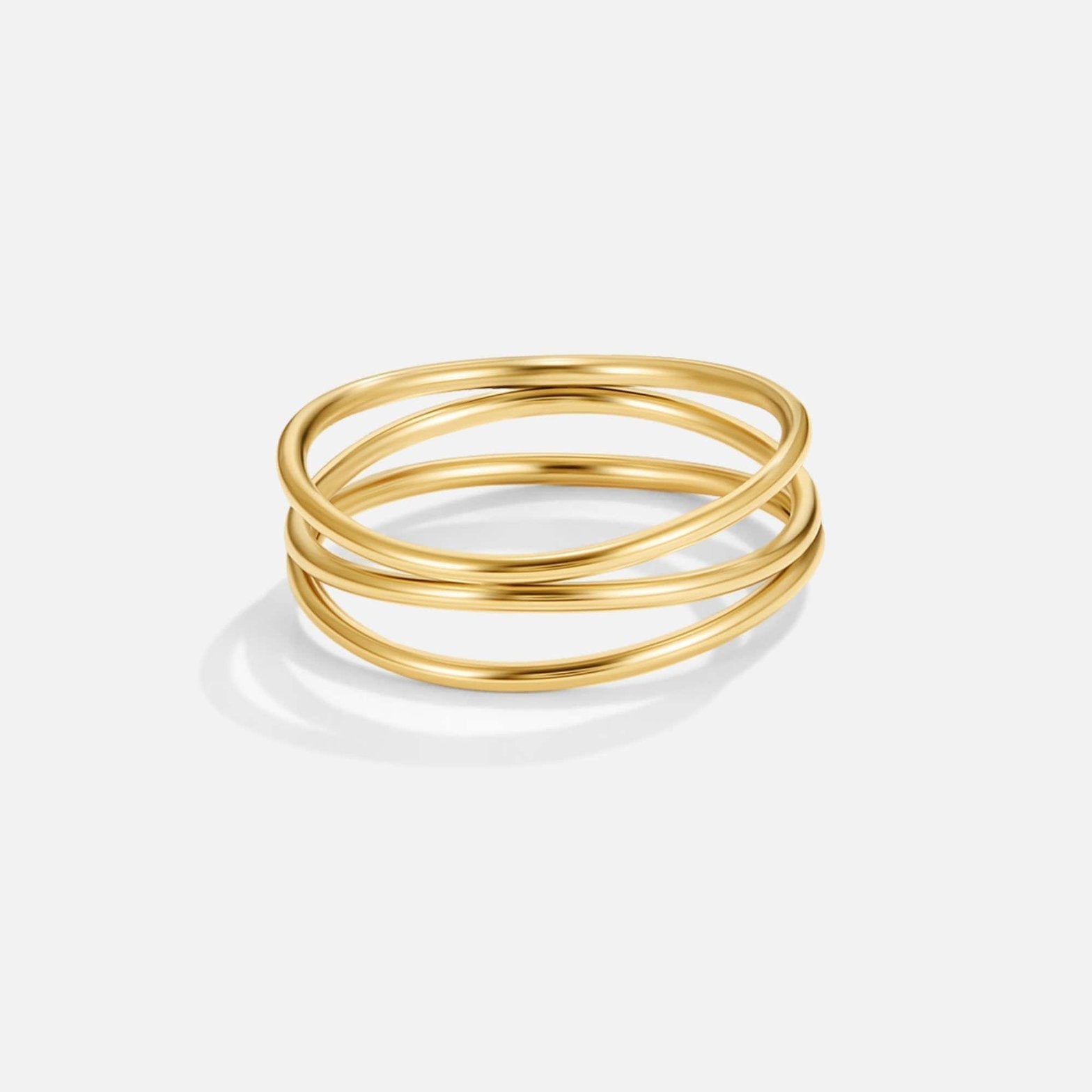 Bague infinie dorée vue de face soleil