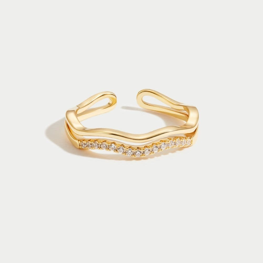 Bague Juni or cristal vue détail lune