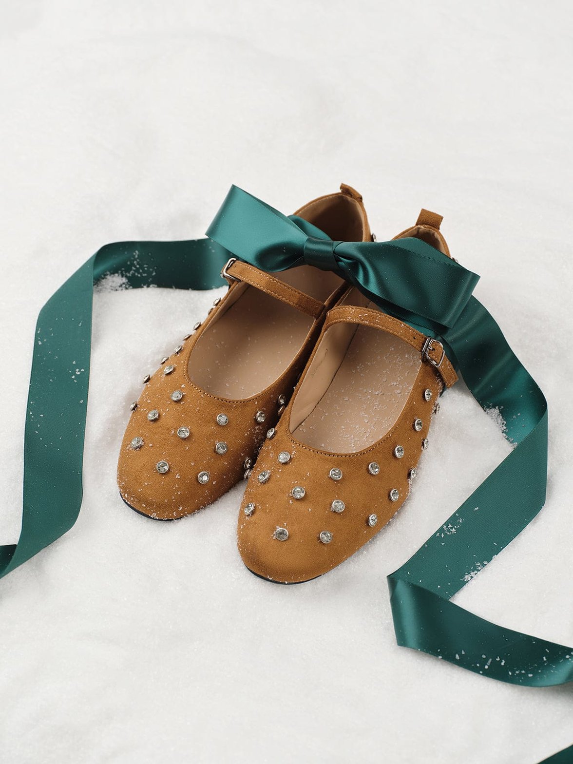 Ballerines plates ornées cristaux brillant