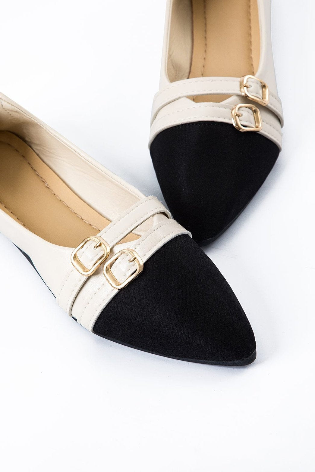 Ballerines femme bout pointu détail boucles étoile