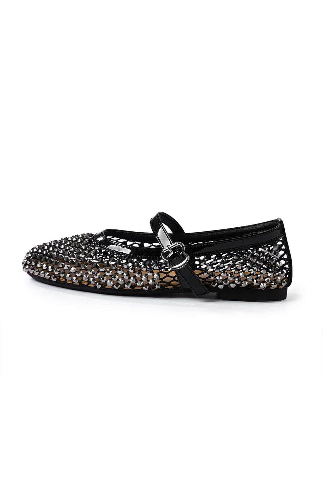 Ballerines noires brillantes profil étoile