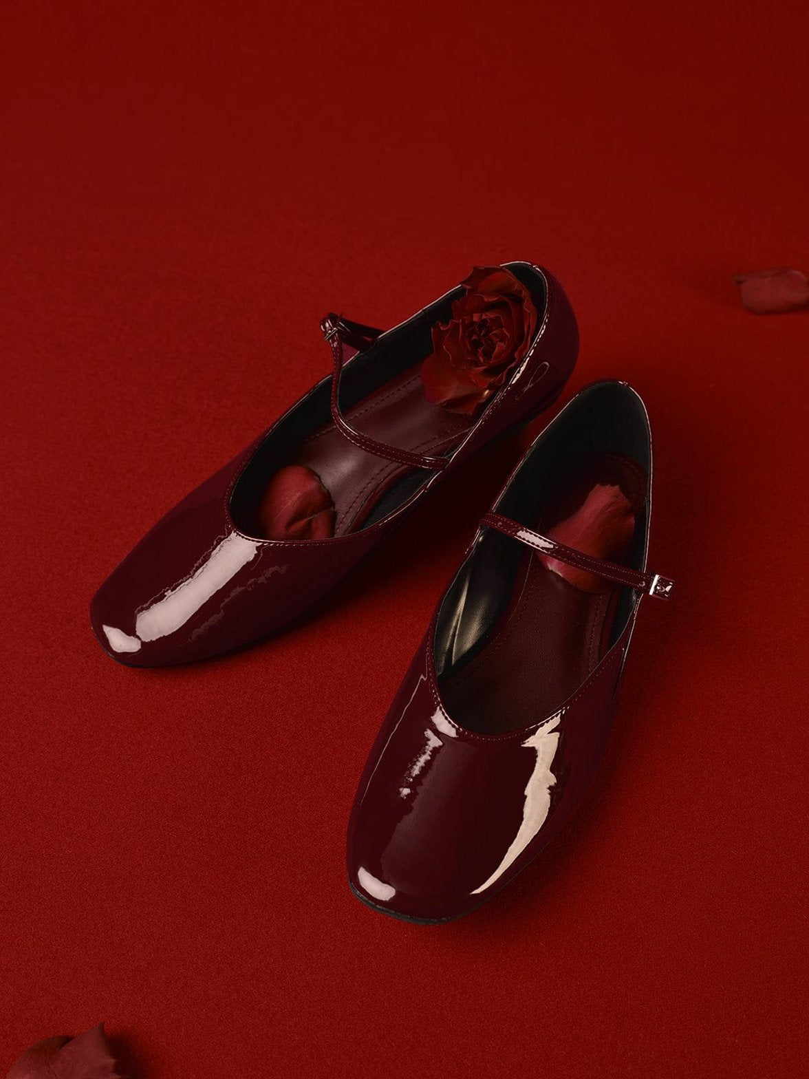 Ballerines vernies bordeaux vue avant douceur