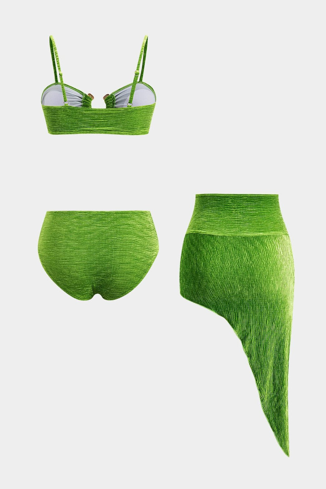 Bikini asymétrique métallisé vue dos vague