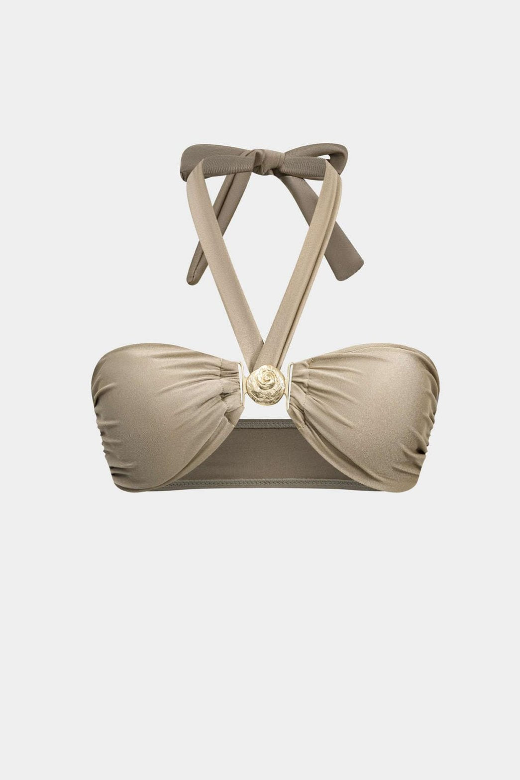 Bikini métallique doré vue côté vague