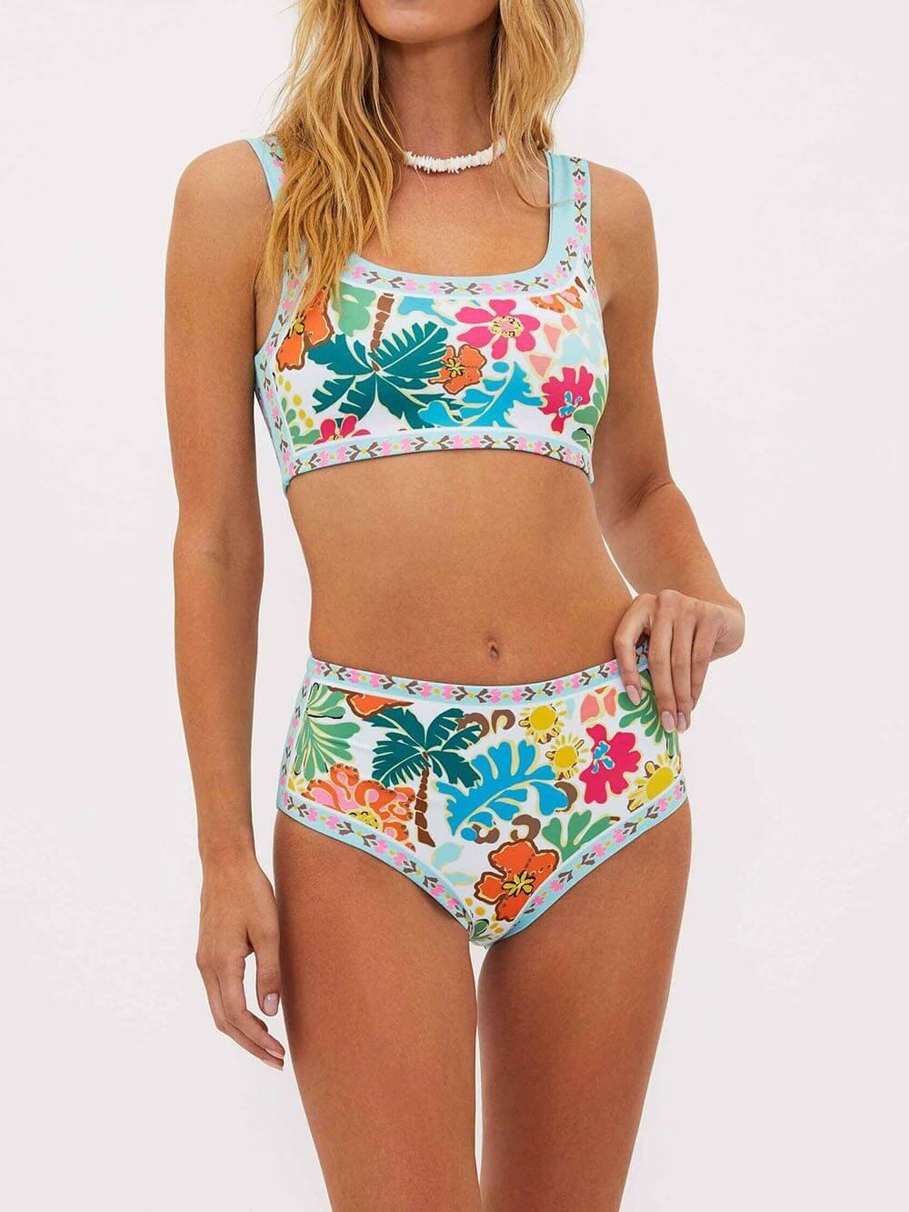 Bikini floral vue ensemble sable