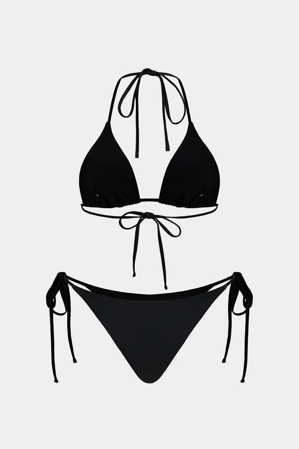 Bikini noir à strass vue de dos vague