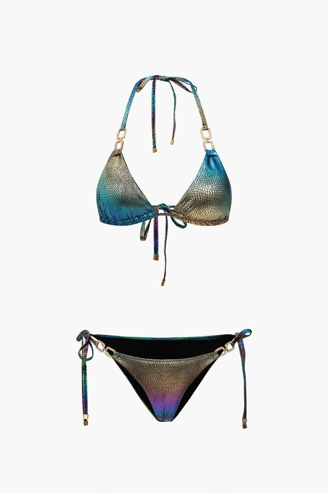Bikini dos nu à strass effet ombré scintillant soleil