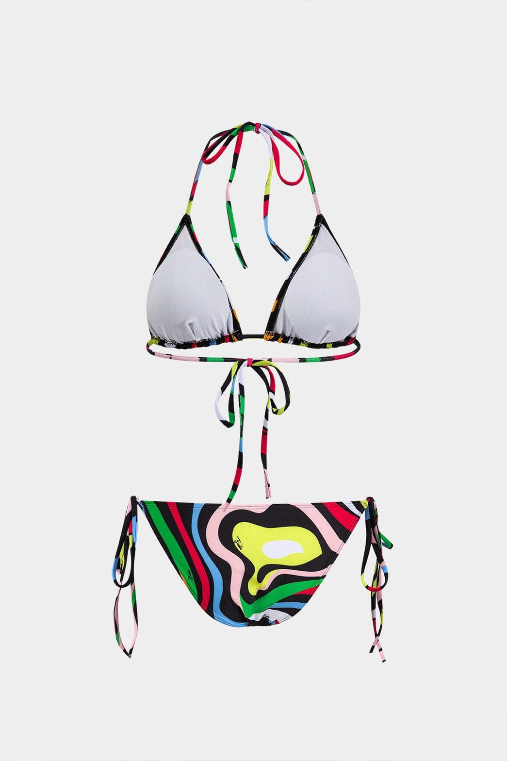 Bikini rayé multicolore vue de dos vague