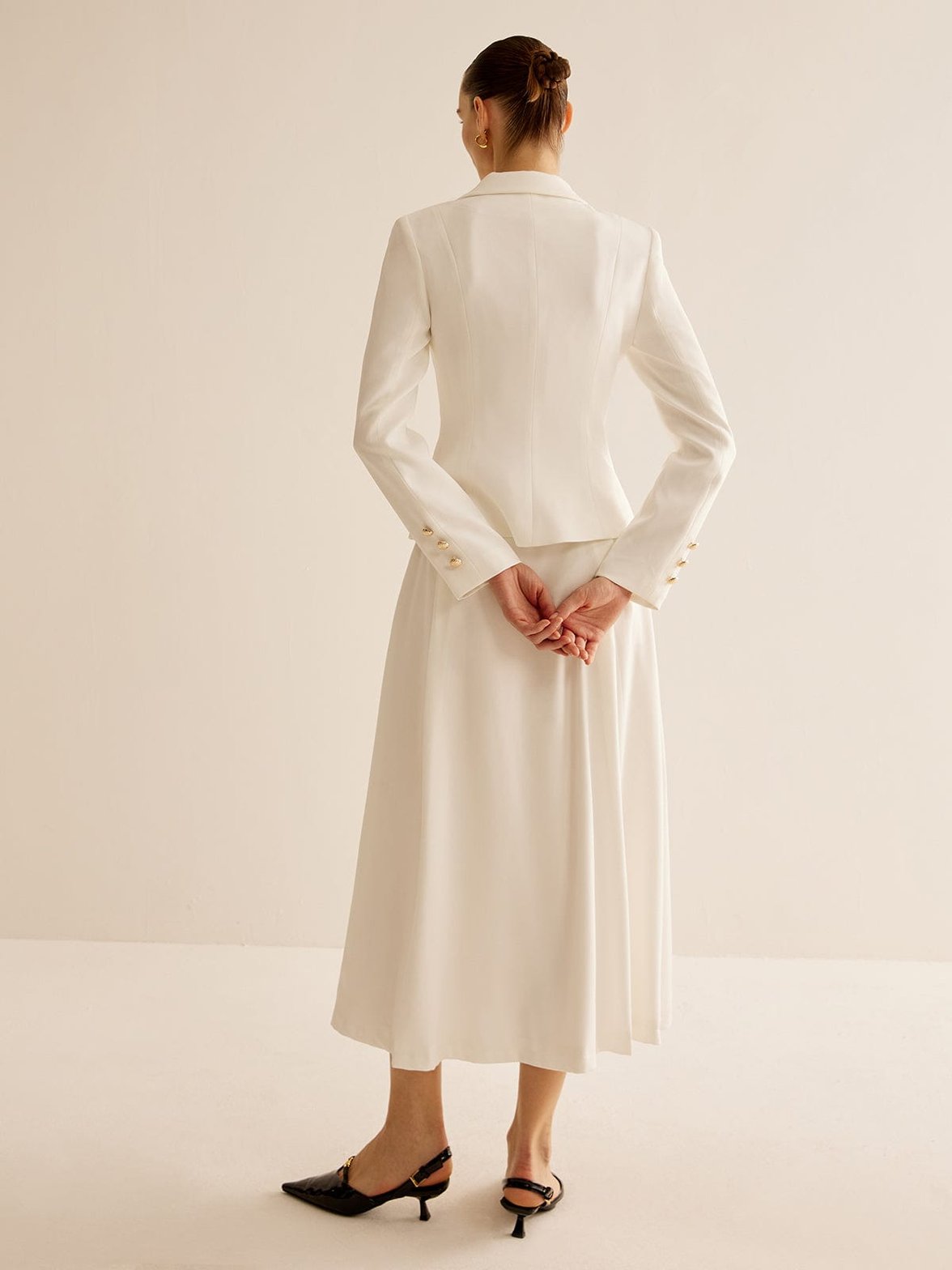 Blazer blanc vue détaillée topaze