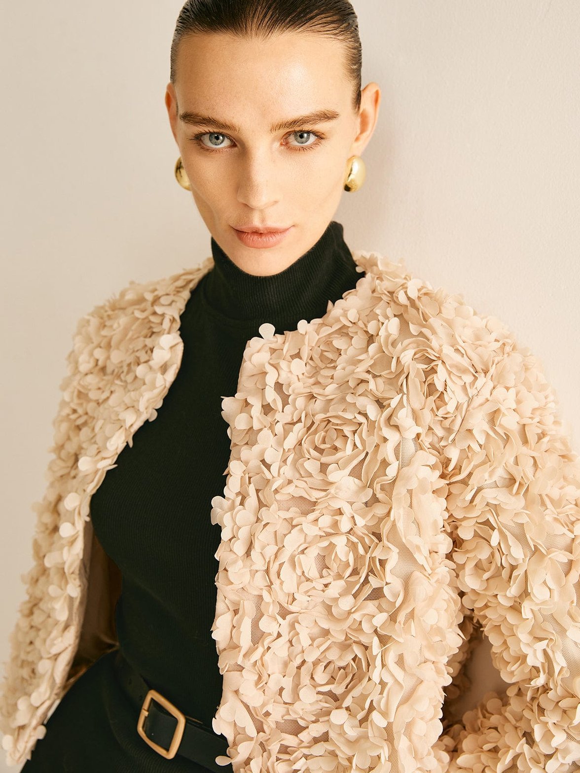 Blazer sherpa détail manche étoile