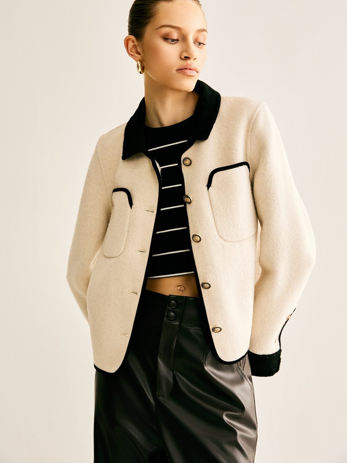Blazer lin et polyester vue de dos style