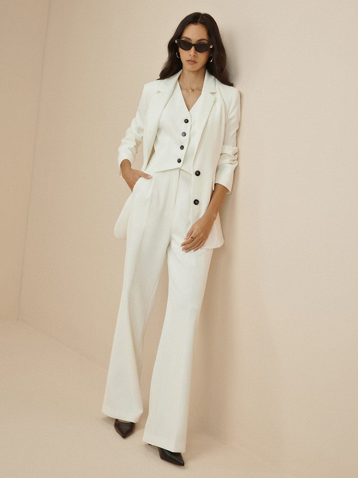 Blazer professionnel blanc douceur