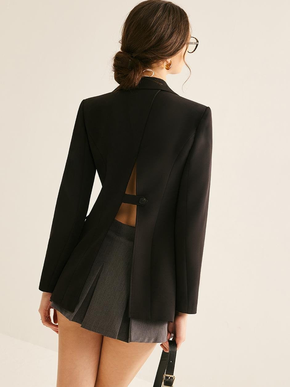 Blazer noir élégant dos nu - Zénith