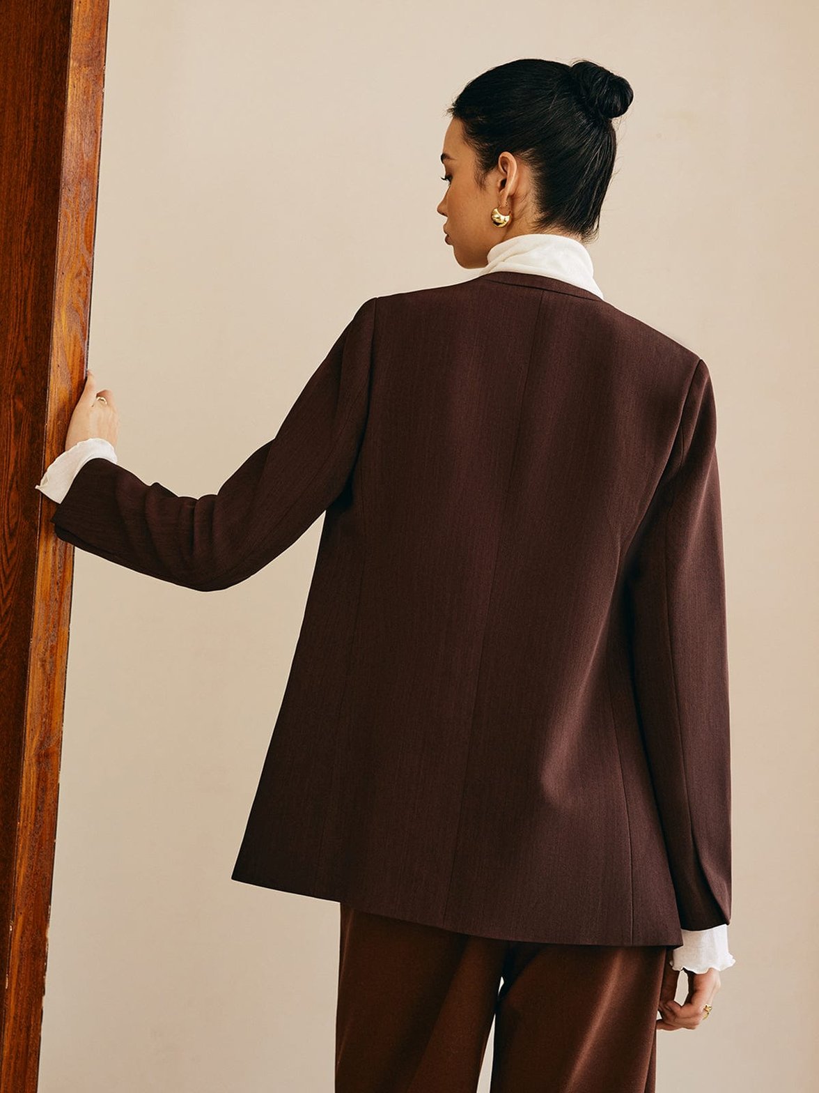 Blazer long détail poche charme